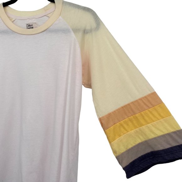 Free People Camp Collection Size X-Small White Yellow Stripe Casual Woman's Top - Picture 3 of 10